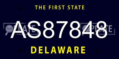 AS87848 Delaware License Plate