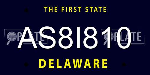 AS8I810 Delaware License Plate