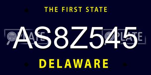 AS8Z545 Delaware License Plate