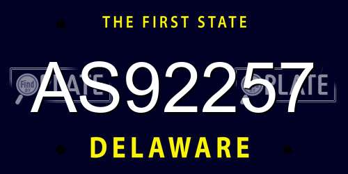 AS92257 Delaware License Plate