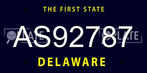 AS92787 Delaware License Plate