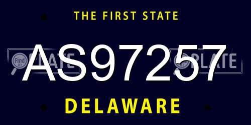 AS97257 Delaware License Plate