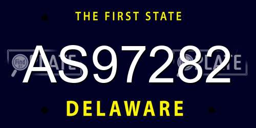 AS97282 Delaware License Plate