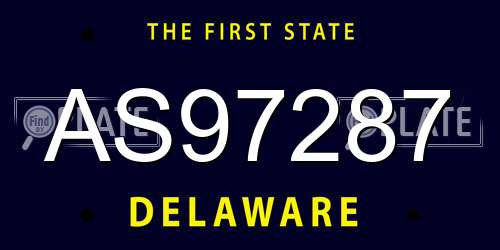 AS97287 Delaware License Plate