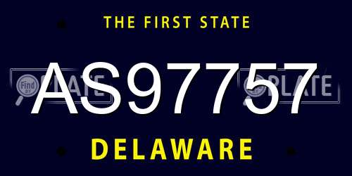 AS97757 Delaware License Plate