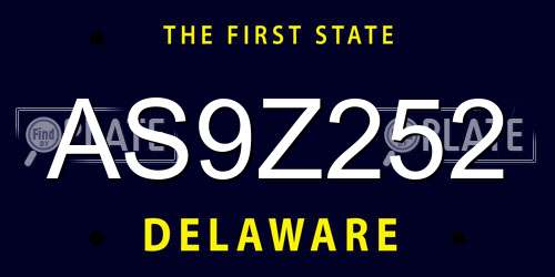 AS9Z252 Delaware License Plate