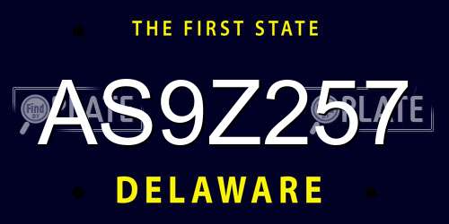 AS9Z257 Delaware License Plate