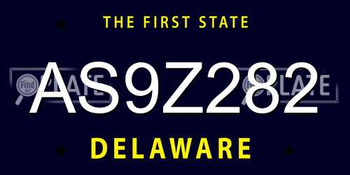 AS9Z282 Delaware License Plate