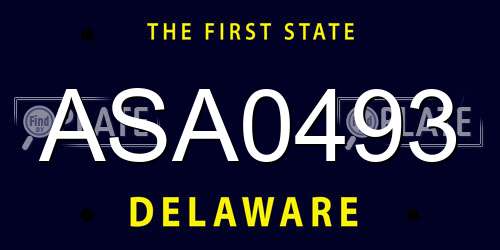 ASA0493 Delaware License Plate