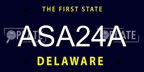 ASA24A Delaware License Plate