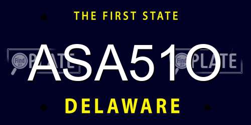 ASA51O Delaware License Plate