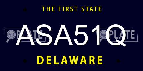 ASA51Q Delaware License Plate