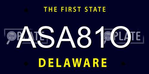 ASA81O Delaware License Plate