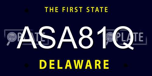 ASA81Q Delaware License Plate