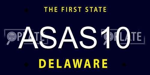 ASAS10 Delaware License Plate
