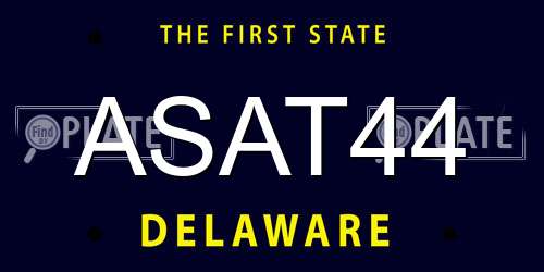 ASAT44 Delaware License Plate