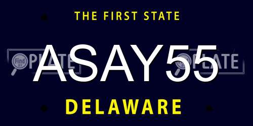 ASAY55 Delaware License Plate