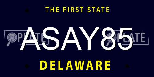 ASAY85 Delaware License Plate