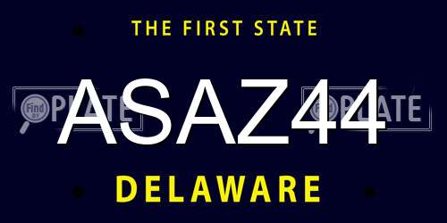 ASAZ44 Delaware License Plate