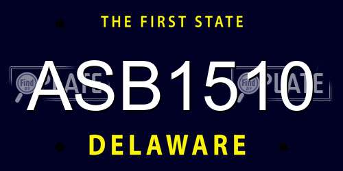 ASB1510 Delaware License Plate