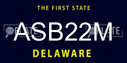ASB22M Delaware License Plate