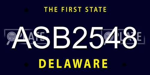 ASB2548 Delaware License Plate