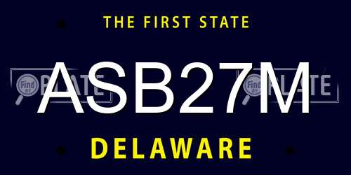 ASB27M Delaware License Plate