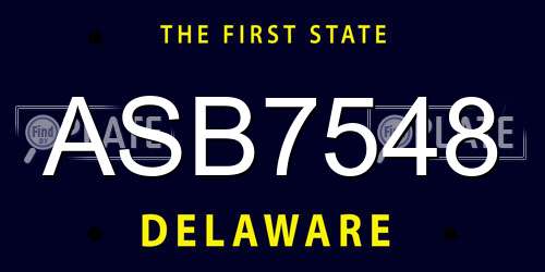 ASB7548 Delaware License Plate