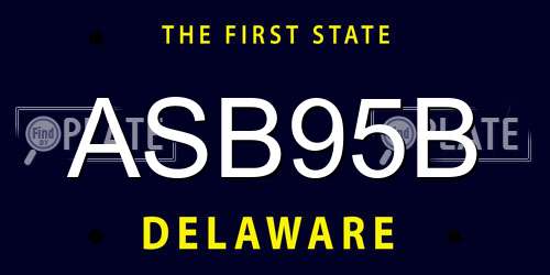 ASB95B Delaware License Plate