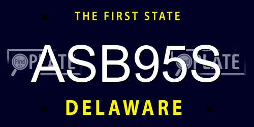ASB95S Delaware License Plate