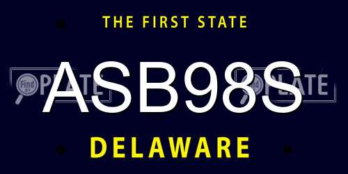 ASB98S Delaware License Plate