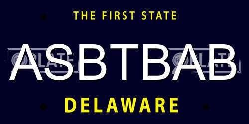 ASBTBAB Delaware License Plate