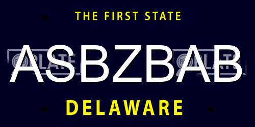 ASBZBAB Delaware License Plate