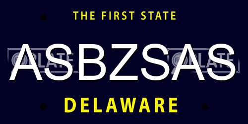ASBZSAS Delaware License Plate