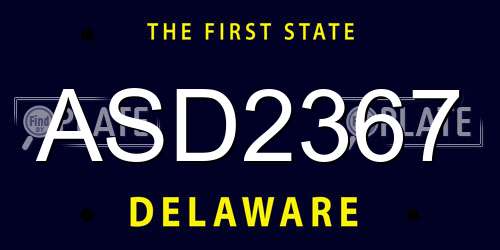 ASD2367 Delaware License Plate