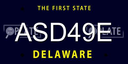 ASD49E Delaware License Plate