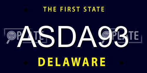 ASDA93 Delaware License Plate