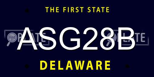 ASG28B Delaware License Plate