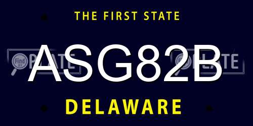 ASG82B Delaware License Plate