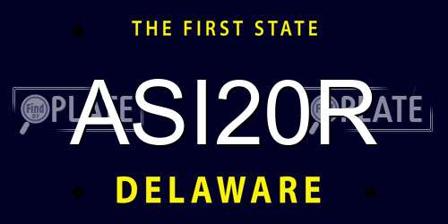 ASI20R Delaware License Plate