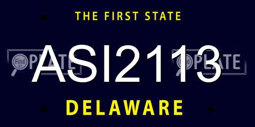 ASI2113 Delaware License Plate