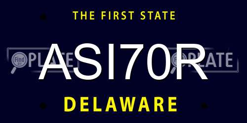 ASI70R Delaware License Plate
