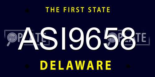 ASI9658 Delaware License Plate