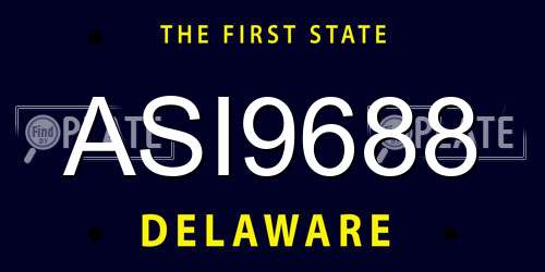 ASI9688 Delaware License Plate