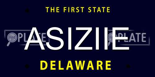 ASIZIIE Delaware License Plate