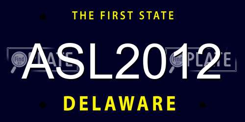 ASL2012 Delaware License Plate