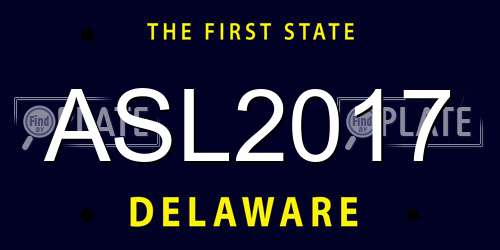 ASL2017 Delaware License Plate