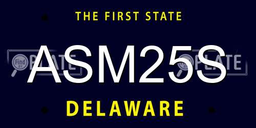 ASM25S Delaware License Plate