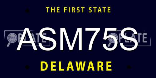 ASM75S Delaware License Plate