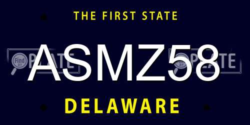 ASMZ58 Delaware License Plate